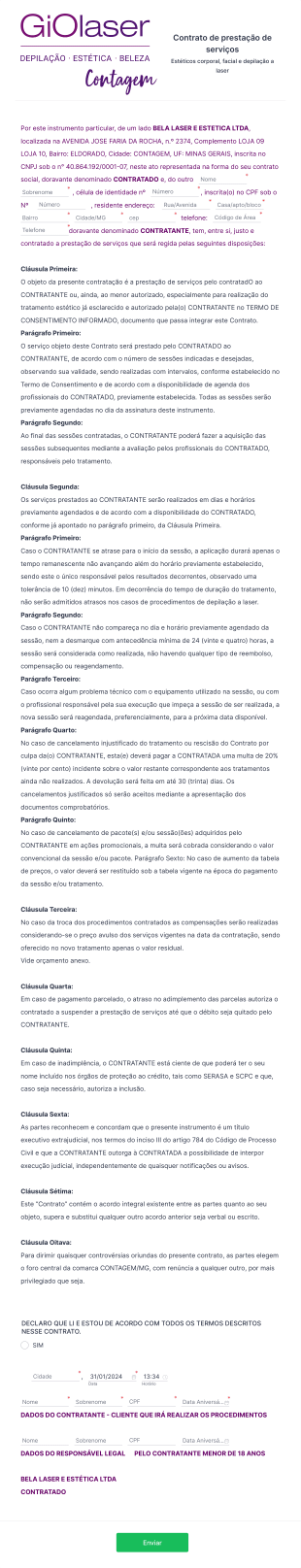 Contrato De Prestação De Serviços GIOLASER