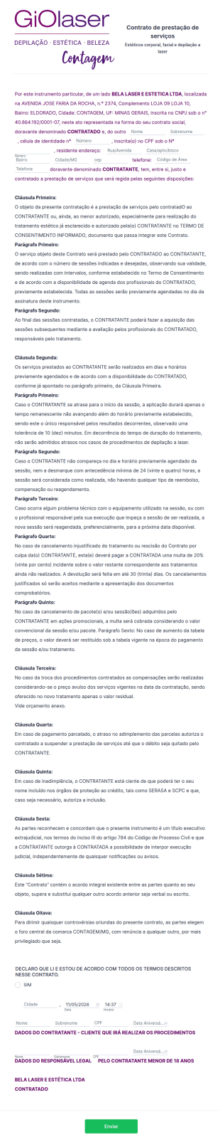Contrato De Prestação De Serviços GIOLASER