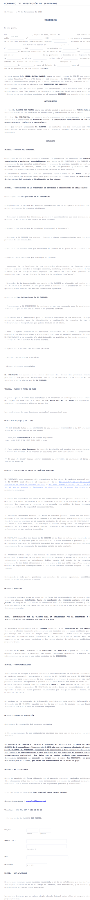 Contrato De Prestación De Servicios