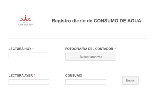 Control Consumo Agua Form Template