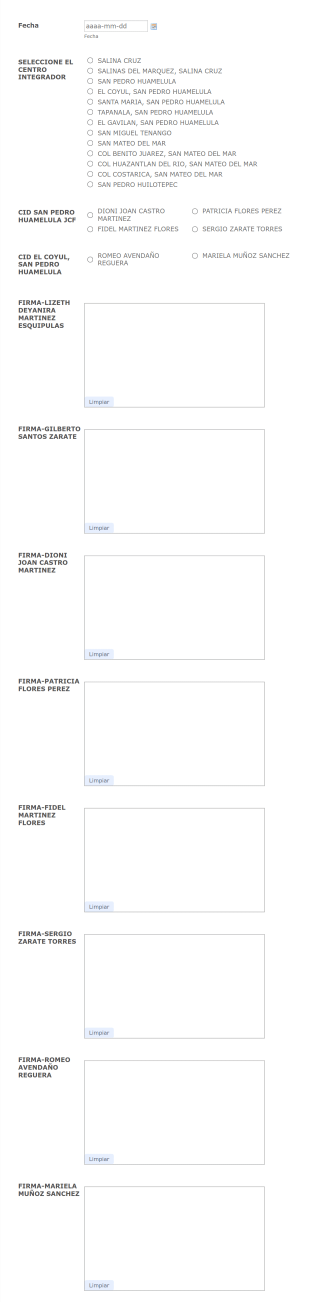 Control De Asistencia A Centro Integrador Form Template