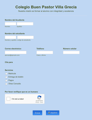 Control De Citas Form Template