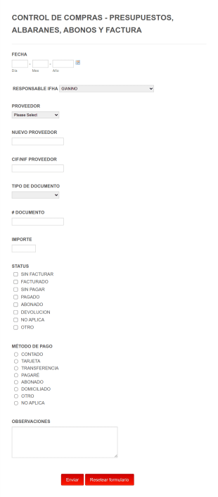 Control De Gastos SS Form Template