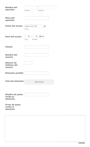 Control De Objetos Perdidos Form Template