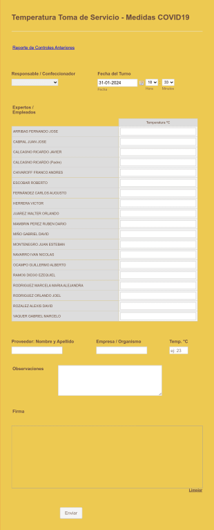 Control De Temperatura Empleados 178107 Form Template
