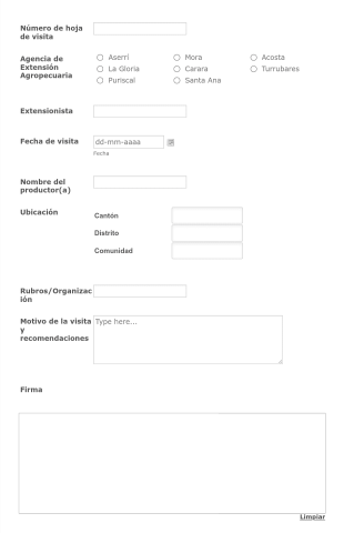 Control De Visitas A Finca Form Template