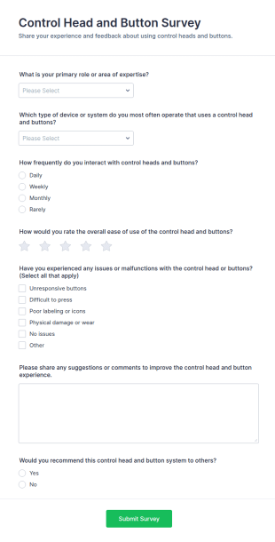Control Head And Button Survey Form Template