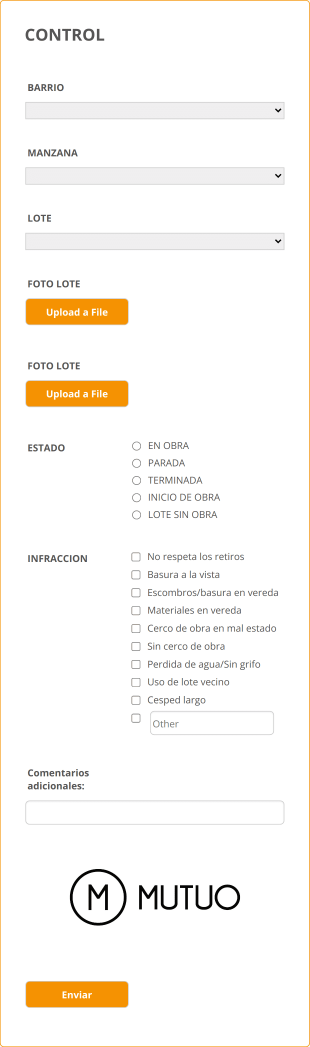CONTROL OBras Form Template