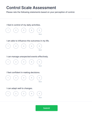 Control Scale Assessment Form Template