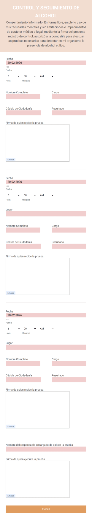 Control Y Seguimiento De Las Pruebas De Alcoholemia Y Otras Drogas