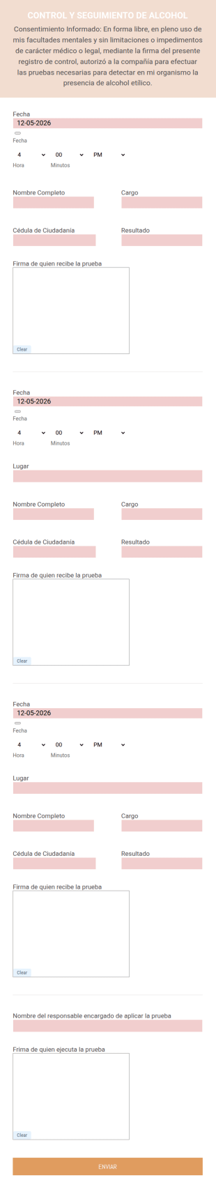 Control Y Seguimiento De Las Pruebas De Alcoholemia Y Otras Drogas