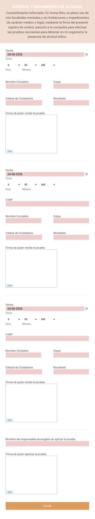 Control Y Seguimiento De Las Pruebas De Alcoholemia Y Otras Drogas