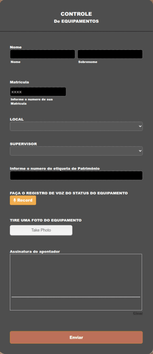 Controle De Equipamento