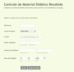 Controle De Material Didático Recebido