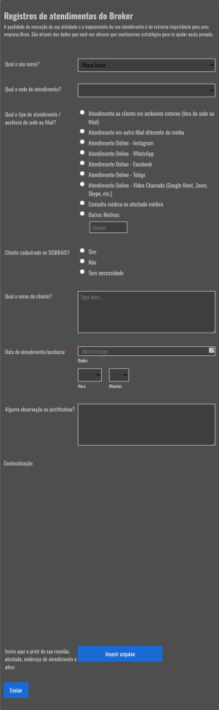 Controles De Atendimentos E Ausência Supervisão Do Setor Comercial