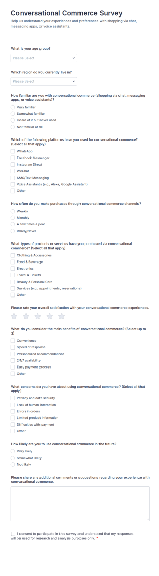 Conversational Commerce Survey Form Template