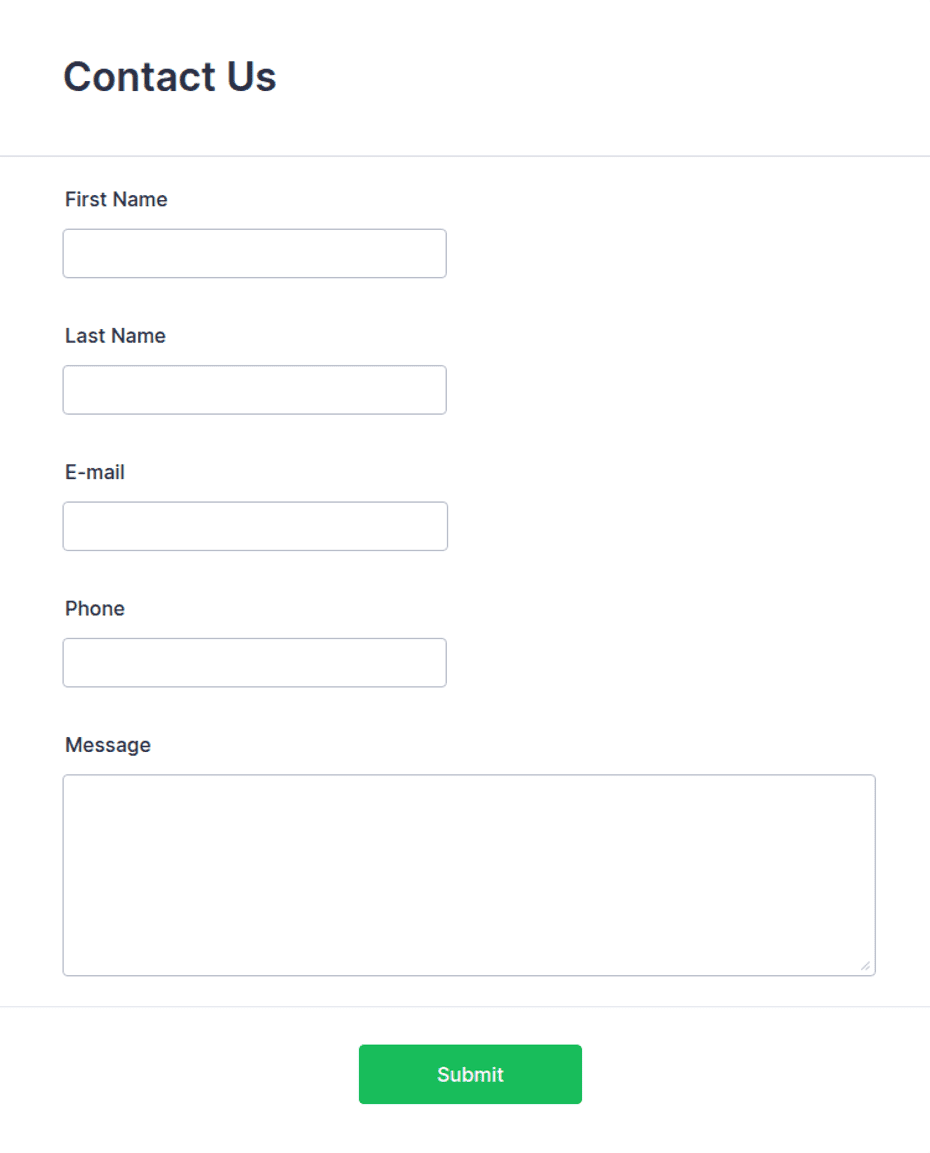 Normal Contact Form Modern Contact Form Template | Jotform