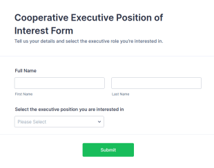 Cooperative Executive Position Of Interest Form Template