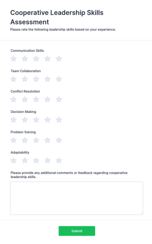 Cooperative Leadership Skills Assessment Form Template