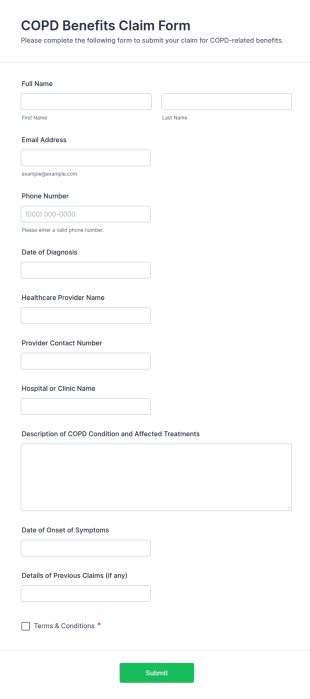 COPD Benefits Claim Form Template