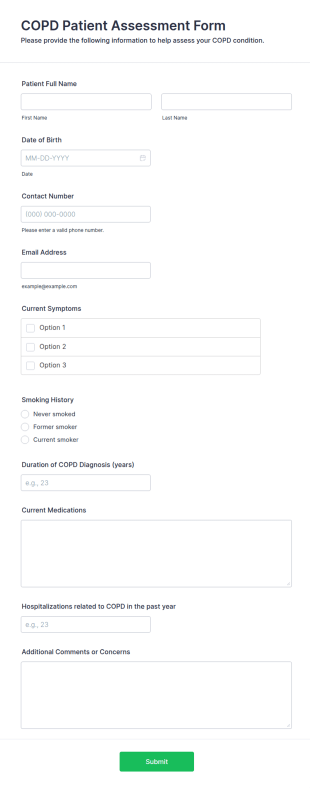 COPD Patient Assessment Form Template