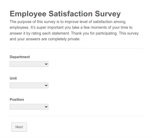 Copy Employee Satisfaction Survey Form Template