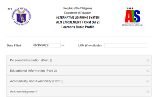 Copy Of DepEd ALS Registration Form (AF2)