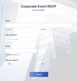 Corporate Event RSVP Form Template