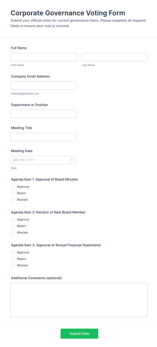 Corporate Governance Voting Form Template