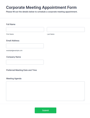 Corporate Meeting Appointment Form Template