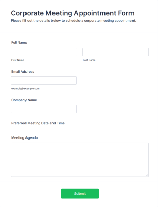 Corporate Meeting Appointment Form Template