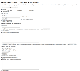 Correctional Facility Consulting Request Form Template