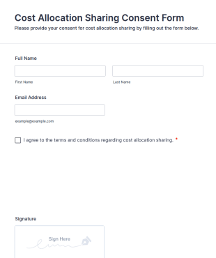 Cost Allocation Sharing Consent Form Template