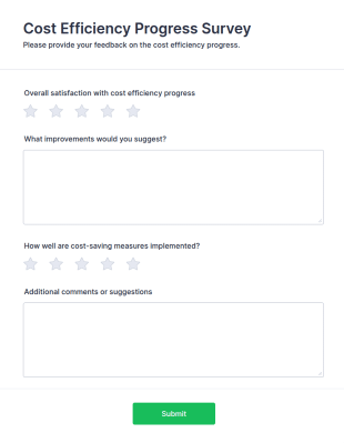 Cost Efficiency Progress Survey Form Template