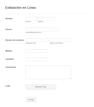 Cotización En Línea Form Template