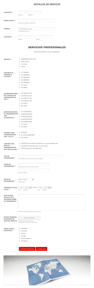 COTIZACIÓN LIVE Audiovisuales Form Template