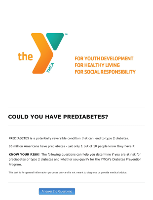 Could You Have Prediabetes Form Template