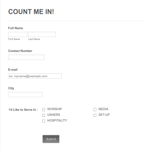 Count Me In! Form Template