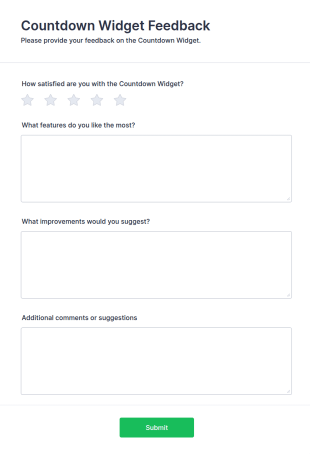 Countdown Widget Feedback Form Template