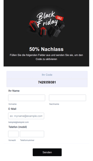 Coupon Anforderungsformular