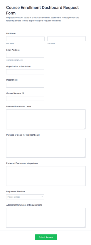 Course Enrollment Dashboard Request Form Template
