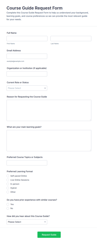 Course Guide Request Form Template