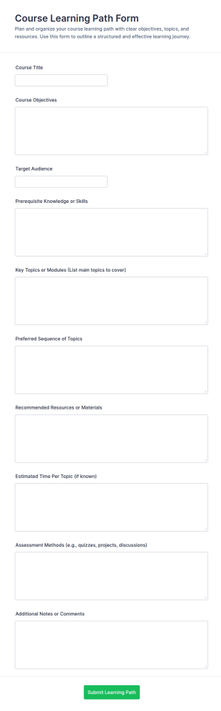 Course Learning Path Form Template