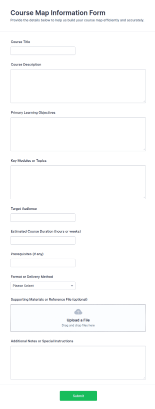 Course Map Information Form Template
