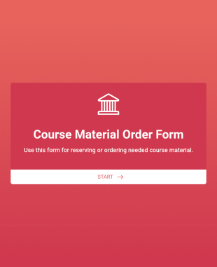 Course Material Order Form Template