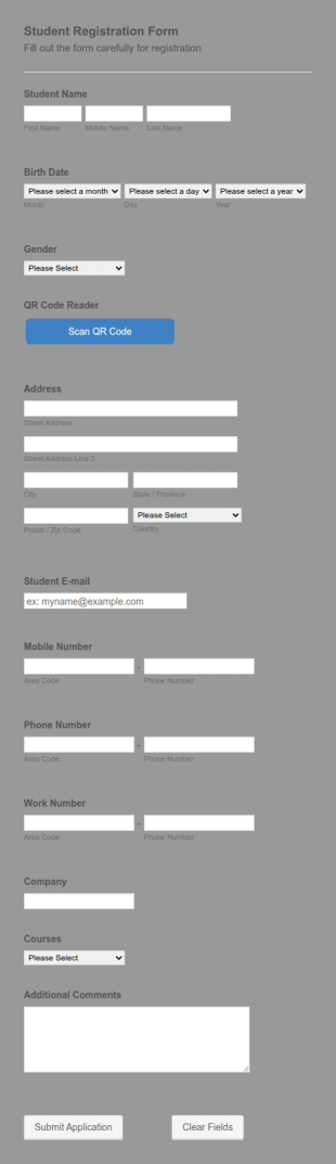 Course Registration Form (AAO)