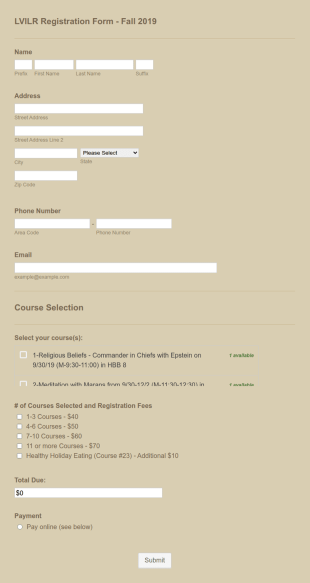 Course Registration Form (CCC)