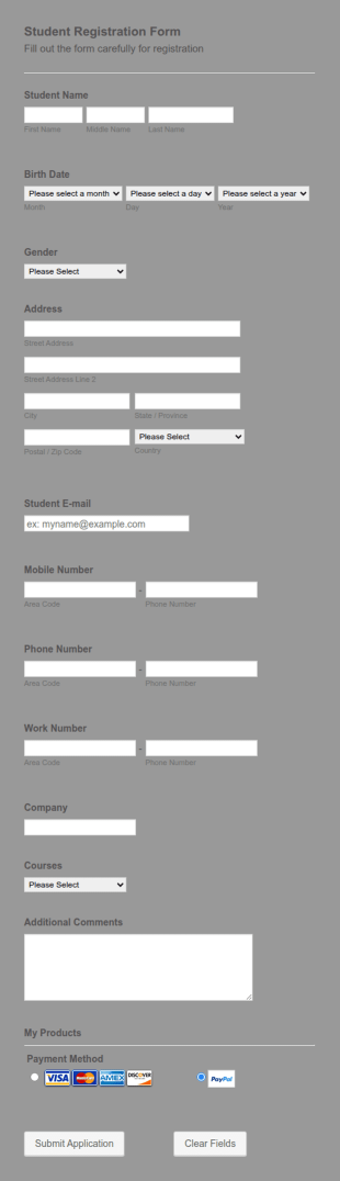 Course Registration Form IICST
