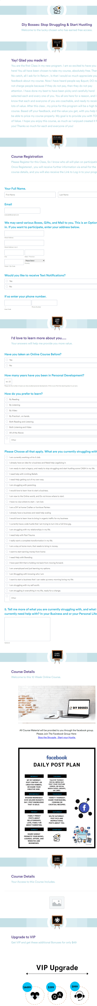 Coaching Course Registration Form Template