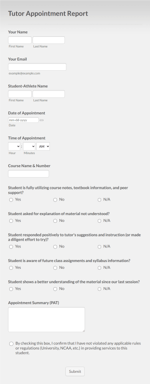 Course Session Report Form Template
